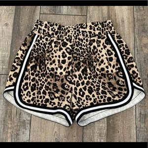 Leopard print dolphin shorts